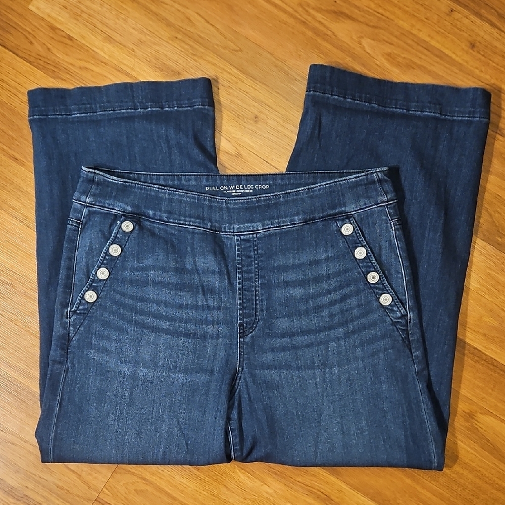 Chico's Dark Blue Denim Ankle Crop Jeans
